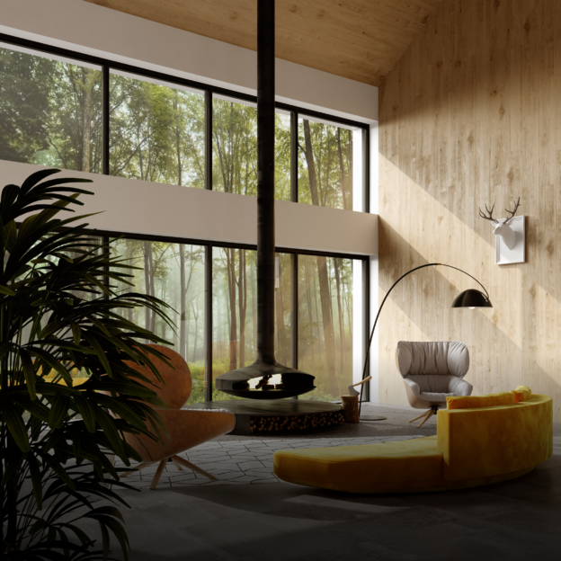 maison design vue jardin